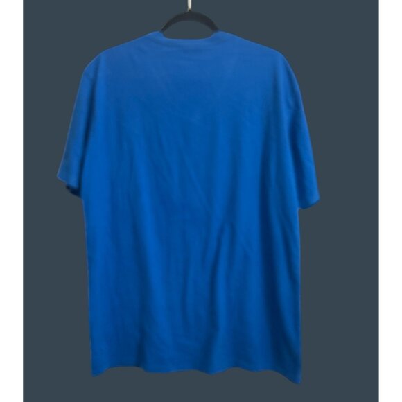 True Classic Mens V-Neck T-Shirt X-Large Blue Cotton/Polyester Blend - Picture 2 of 7